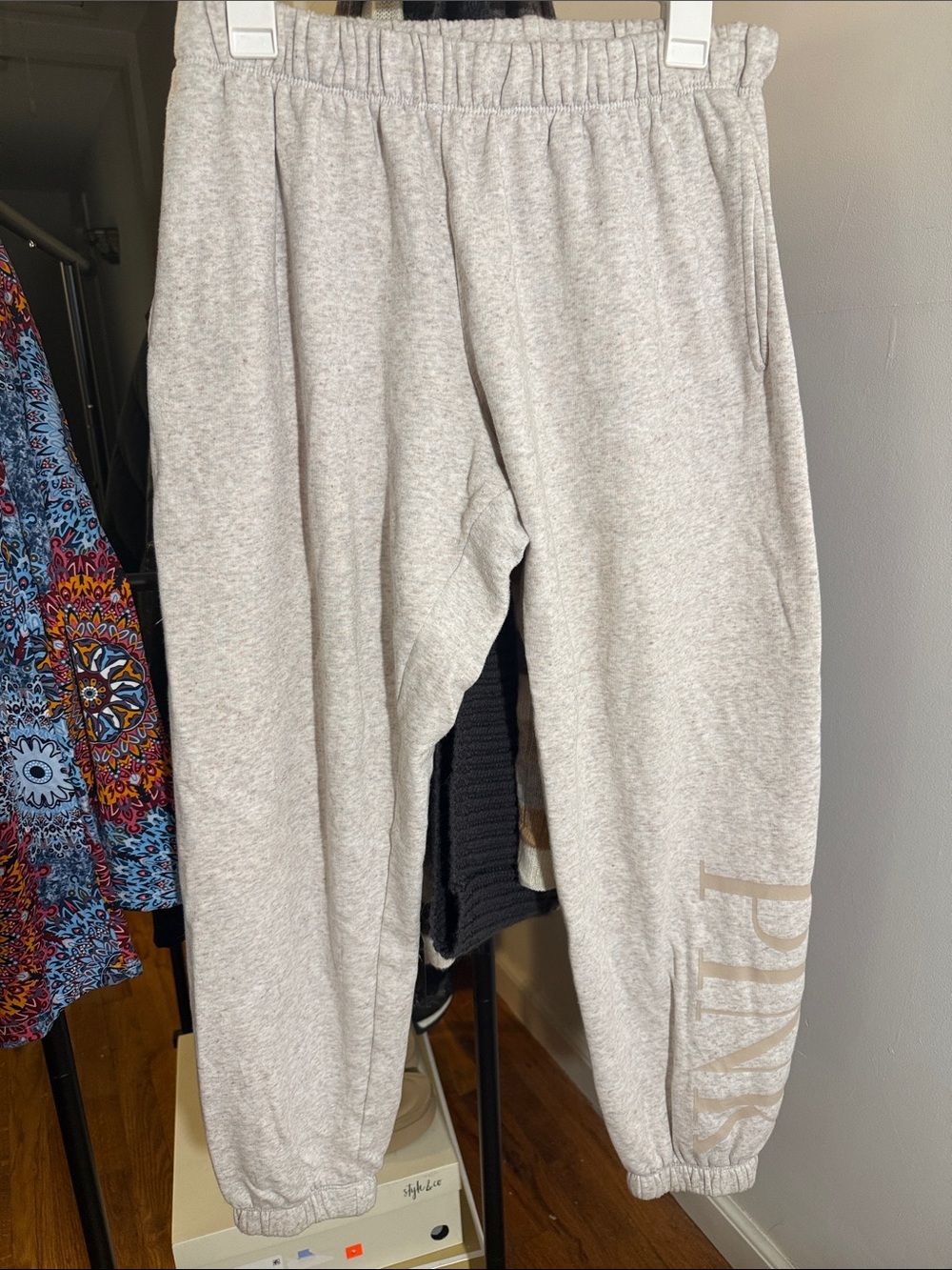 PINK Victoria's Secret Light Gray Heather Joggers